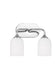 Generation Lighting Emile 2-Light Bath Vanity Wall Sconce In Chrome With Etched White Glass Shades (GLV1022CH)