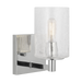 Generation Lighting Parker 1-Light Bath Vanity Wall Sconce In Chrome Finish With Clear Crackle Glass Shade(GLV1031CH)