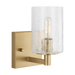 Generation Lighting Parker 1-Light Bath Vanity Wall Sconce In Satin Bronze Finish With Clear Crackle Glass Shade(GLV1031SB)