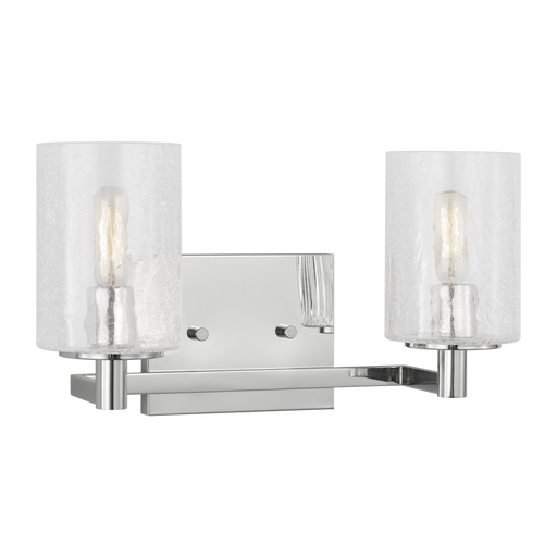 Generation Lighting Parker 2-Light Energy Star-Rated Bath Vanity Wall Sconce In Chrome Finish With Clear Crackle Glass Shades(GLV1032EN/CH)