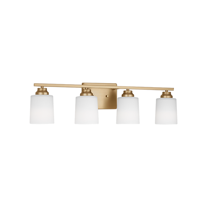 Generation Lighting Vinton Four-Light Wall/Bath Sconce Satin Brass Bulb[s] Included (4420904EN3-848)