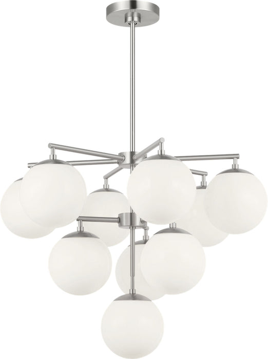 Generation Lighting Nube Ten-Light Chandelier Brushed Nickel Bulb[s] Included (GLC18010BNE)