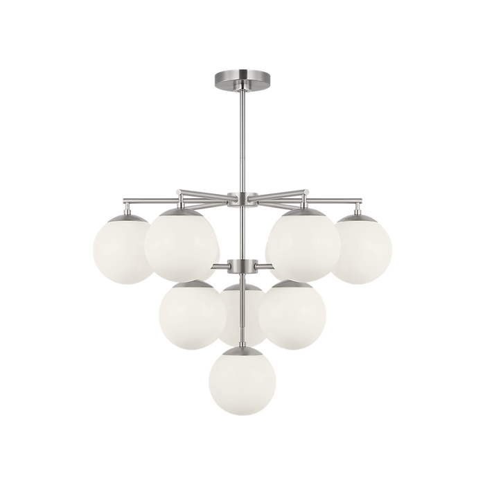 Generation Lighting Nube Ten-Light Chandelier Brushed Nickel Bulb[s] Included (GLC18010BNE)
