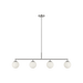 Generation Lighting Nube Four-Light Linear Chandelier Brushed Nickel Bulb[s] Included (GLC1814BNE)