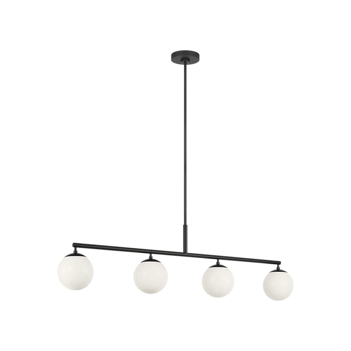 Generation Lighting Nube Four-Light Linear Chandelier Midnight Black Bulb[s] Not Included (GLC1814MBK)