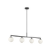 Generation Lighting Nube Four-Light Linear Chandelier Midnight Black Bulb[s] Not Included (GLC1814MBK)