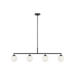 Generation Lighting Nube Four-Light Linear Chandelier Midnight Black Bulb[s] Not Included (GLC1814MBK)
