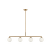 Generation Lighting Nube Four-Light Linear Chandelier Satin Brass Bulb[s] Not Included (GLC1814SB)
