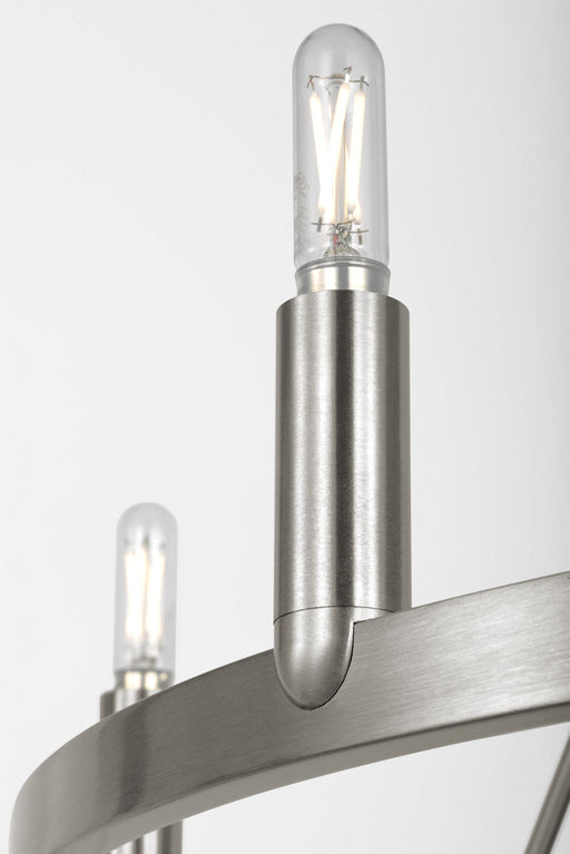 Generation Lighting Mirla Six-Light Chandelier Brushed Nickel Bulb[s] Not Included (GLC2016BN)
