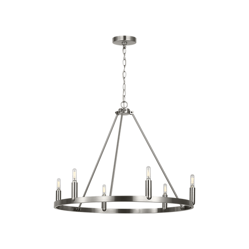 Generation Lighting Mirla Six-Light Chandelier Brushed Nickel Bulb[s] Included (GLC2016BNE)