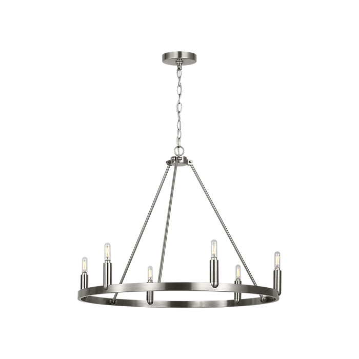 Generation Lighting Mirla Six-Light Chandelier Brushed Nickel Bulb[s] Included (GLC2016BNE)