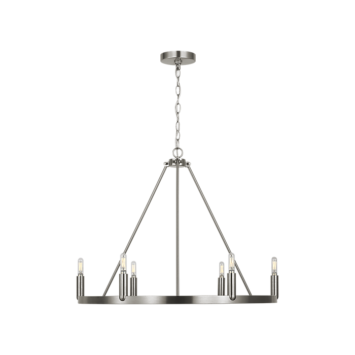 Generation Lighting Mirla Six-Light Chandelier Brushed Nickel Bulb[s] Not Included (GLC2016BN)