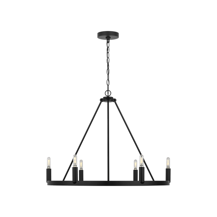 Generation Lighting Mirla Six-Light Chandelier Midnight Black Bulb[s] Included (GLC2016MBKE)