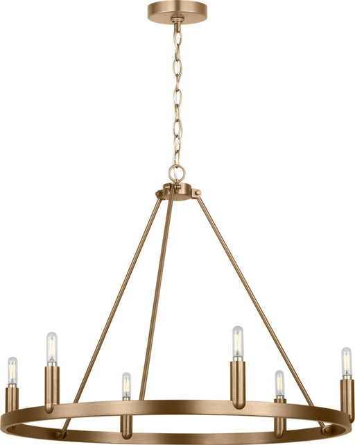 Generation Lighting Mirla Six-Light Chandelier Satin Brass Bulb[s] Included (GLC2016SBE)