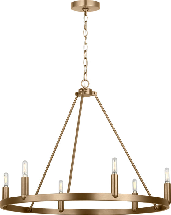 Generation Lighting Mirla Six-Light Chandelier Satin Brass Bulb[s] Included (GLC2016SBE)