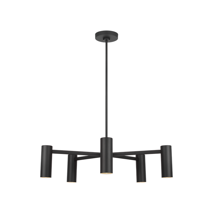 Generation Lighting Zentro Five-Light Chandelier Midnight Black Bulb[s] Not Included (GLC2055MBK)