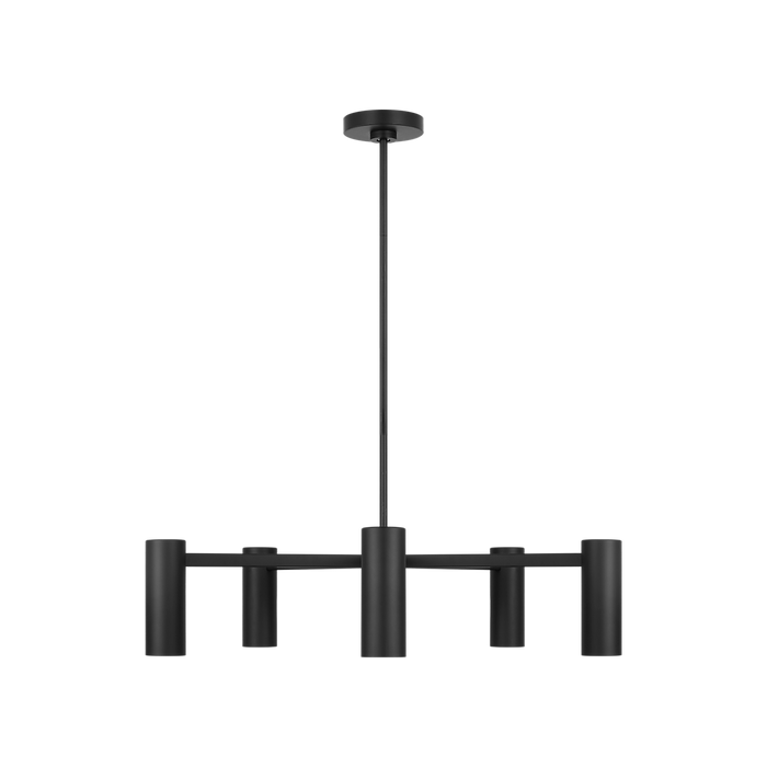 Generation Lighting Zentro Five-Light Chandelier Midnight Black Bulb[s] Included (GLC2055MBKE)