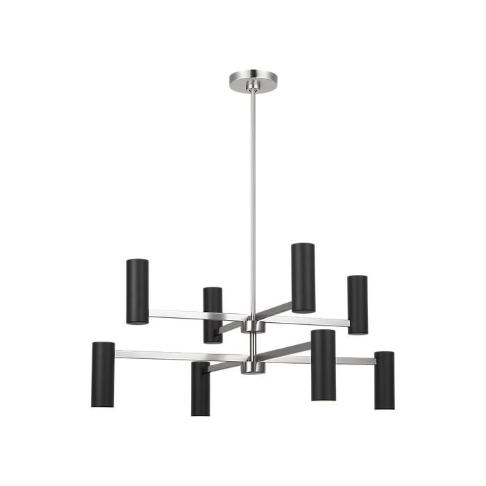Generation Lighting Zentro Eight-Light Chandelier Brushed Nickel Bulb[s] Included (GLC2068BNE)