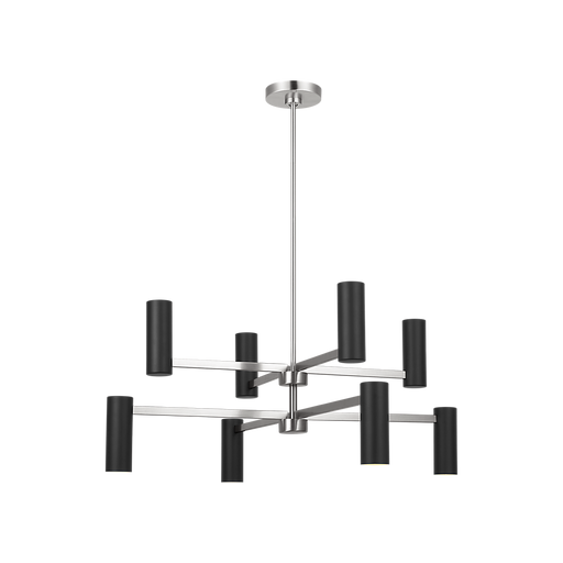 Generation Lighting Zentro Eight-Light Chandelier Brushed Nickel Bulb[s] Not Included (GLC2068BN)