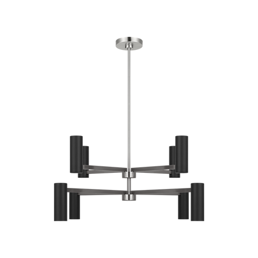 Generation Lighting Zentro Eight-Light Chandelier Brushed Nickel Bulb[s] Not Included (GLC2068BN)
