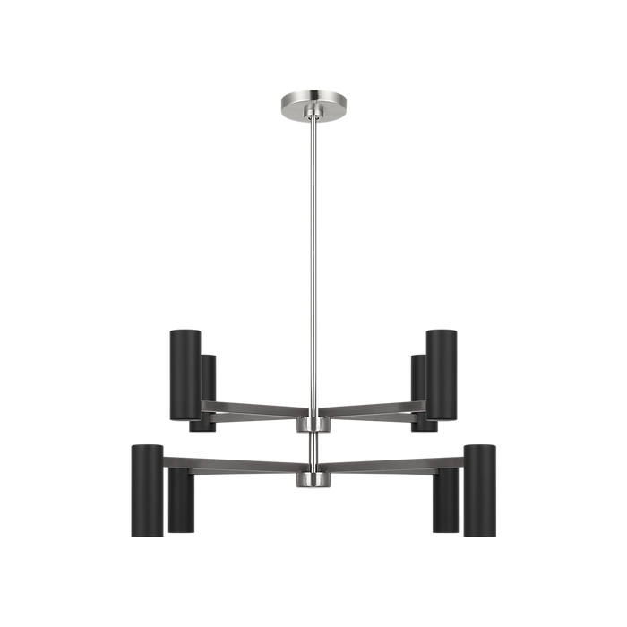 Generation Lighting Zentro Eight-Light Chandelier Brushed Nickel Bulb[s] Included (GLC2068BNE)