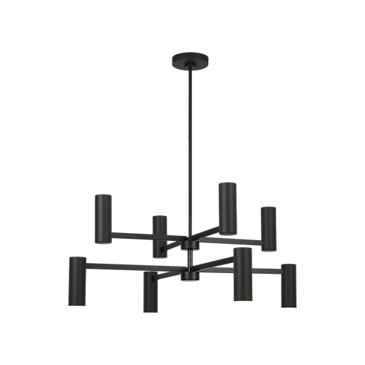 Generation Lighting Zentro Eight-Light Chandelier Midnight Black Bulb[s] Included (GLC2068MBKE)