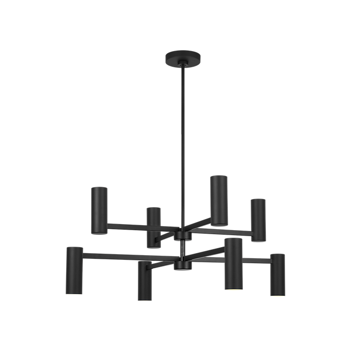 Generation Lighting Zentro Eight-Light Chandelier Midnight Black Bulb[s] Included (GLC2068MBKE)