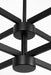 Generation Lighting Zentro Eight-Light Chandelier Midnight Black Bulb[s] Not Included (GLC2068MBK)