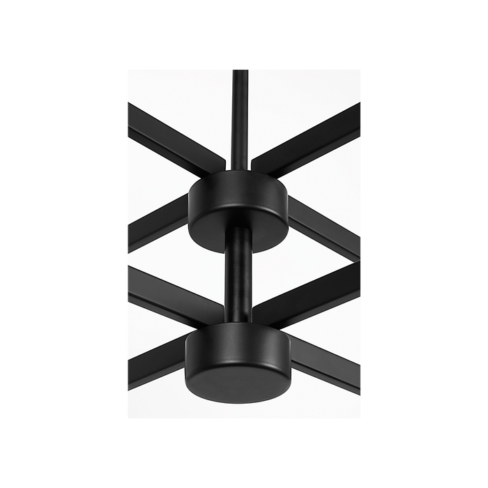 Generation Lighting Zentro Eight-Light Chandelier Midnight Black Bulb[s] Included (GLC2068MBKE)
