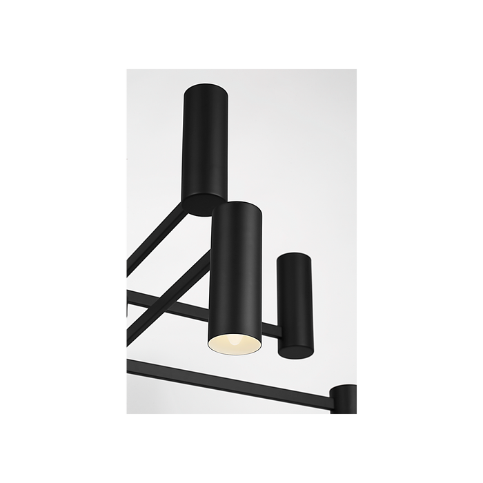 Generation Lighting Zentro Eight-Light Chandelier Midnight Black Bulb[s] Included (GLC2068MBKE)