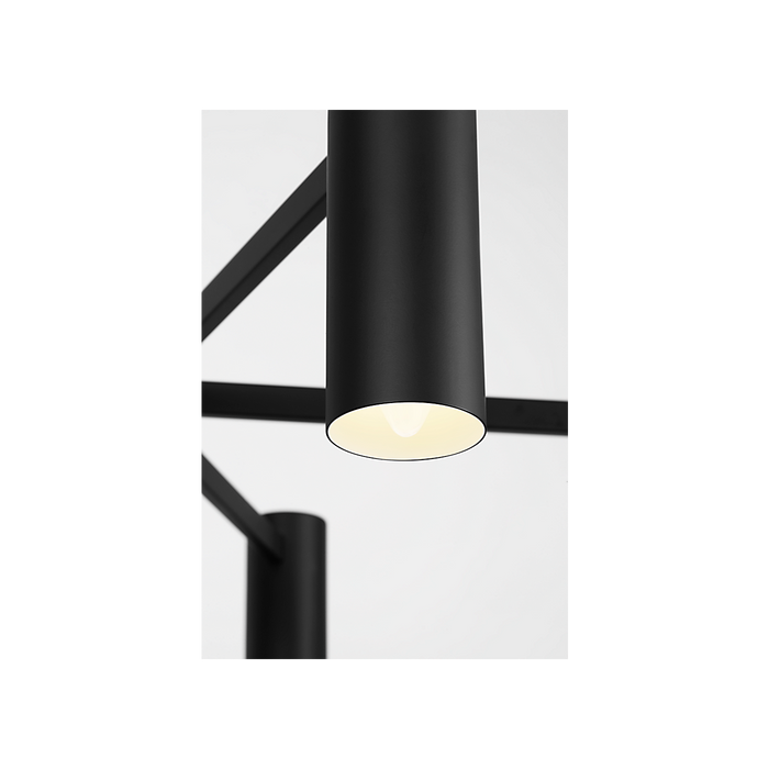Generation Lighting Zentro Eight-Light Chandelier Midnight Black Bulb[s] Not Included (GLC2068MBK)