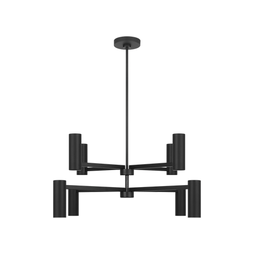 Generation Lighting Zentro Eight-Light Chandelier Midnight Black Bulb[s] Included (GLC2068MBKE)
