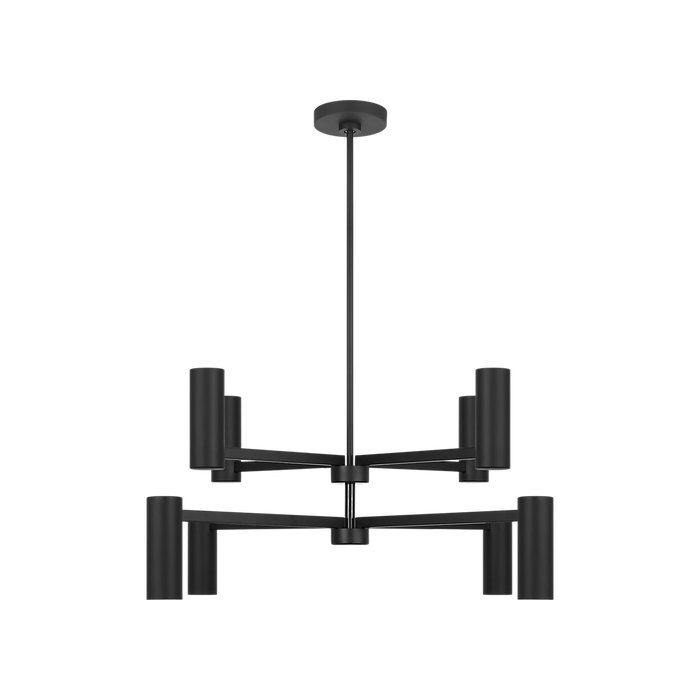 Generation Lighting Zentro Eight-Light Chandelier Midnight Black Bulb[s] Included (GLC2068MBKE)