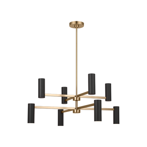 Generation Lighting Zentro Eight-Light Chandelier Satin Brass Bulb[s] Not Included (GLC2068SB)