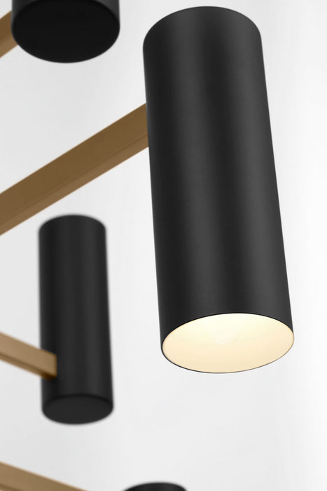 Generation Lighting Zentro Eight-Light Chandelier Satin Brass Bulb[s] Not Included (GLC2068SB)