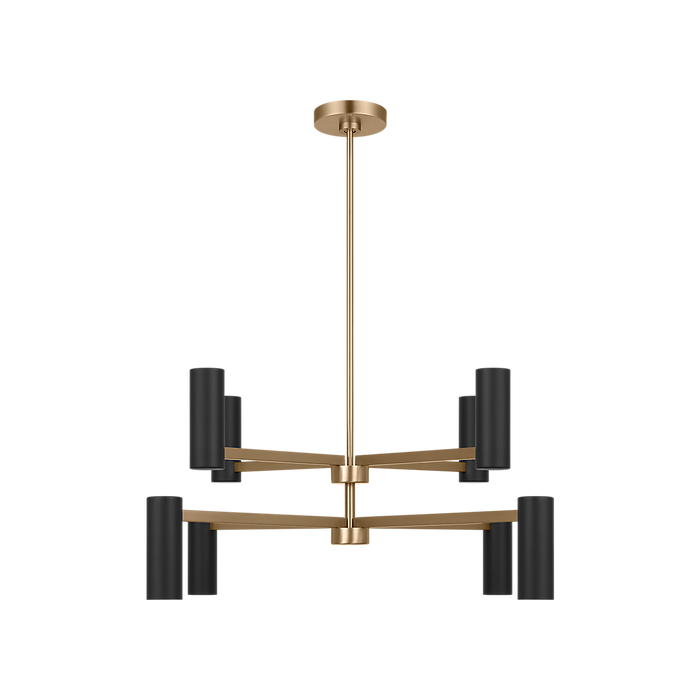 Generation Lighting Zentro Eight-Light Chandelier Satin Brass Bulb[s] Included (GLC2068SBE)