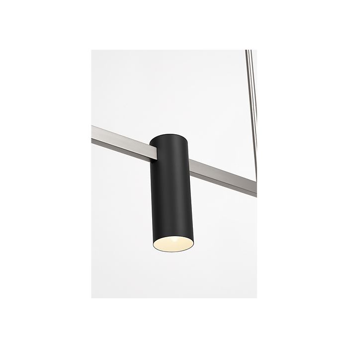 Generation Lighting Zentro Four-Light Linear Chandelier Brushed Nickel Bulb[s] Not Included (GLC2074BN)