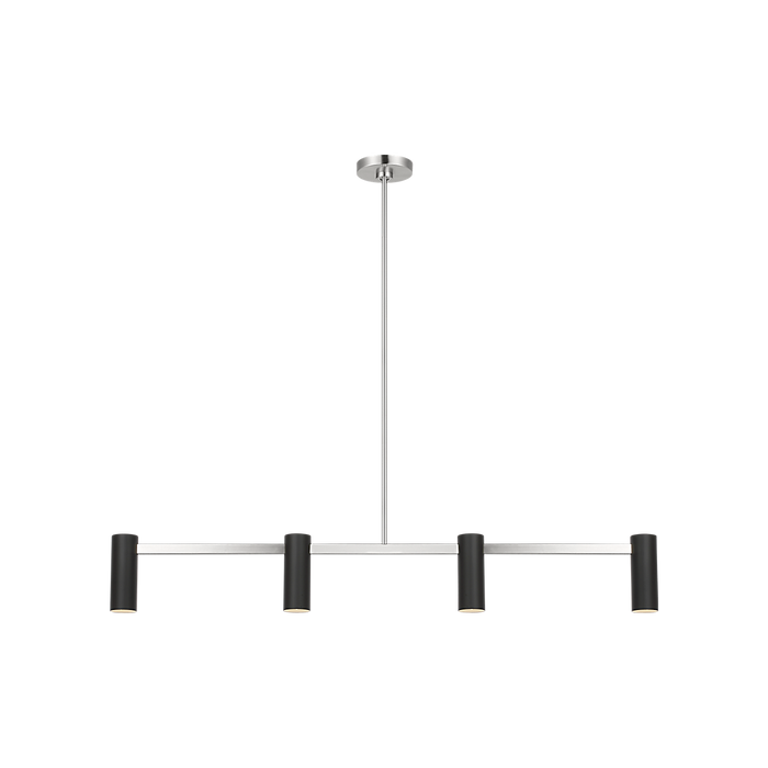 Generation Lighting Zentro Four-Light Linear Chandelier Brushed Nickel Bulb[s] Not Included (GLC2074BN)