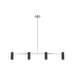 Generation Lighting Zentro Four-Light Linear Chandelier Brushed Nickel Bulb[s] Included (GLC2074BNE)