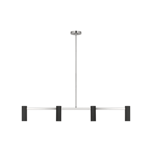 Generation Lighting Zentro Four-Light Linear Chandelier Brushed Nickel Bulb[s] Not Included (GLC2074BN)
