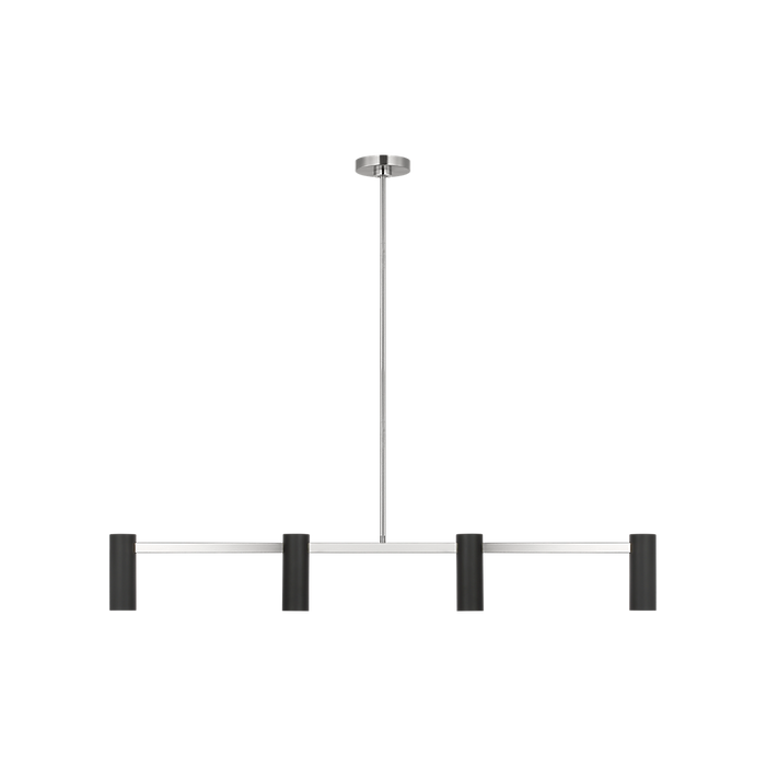 Generation Lighting Zentro Four-Light Linear Chandelier Brushed Nickel Bulb[s] Included (GLC2074BNE)