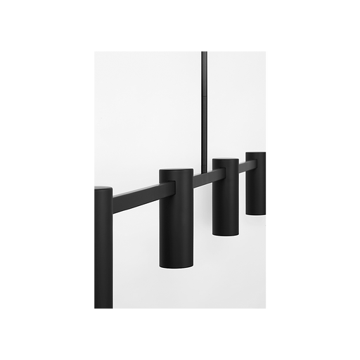 Generation Lighting Zentro Four-Light Linear Chandelier Midnight Black Bulb[s] Not Included (GLC2074MBK)