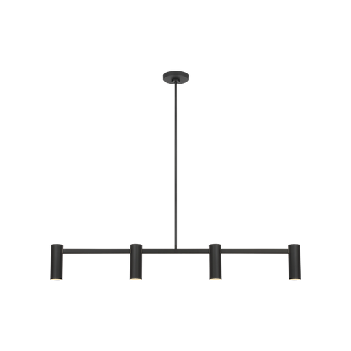 Generation Lighting Zentro Four-Light Linear Chandelier Midnight Black Bulb[s] Included (GLC2074MBKE)