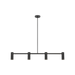 Generation Lighting Zentro Four-Light Linear Chandelier Midnight Black Bulb[s] Included (GLC2074MBKE)