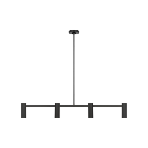 Generation Lighting Zentro Four-Light Linear Chandelier Midnight Black Bulb[s] Not Included (GLC2074MBK)