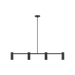 Generation Lighting Zentro Four-Light Linear Chandelier Midnight Black Bulb[s] Included (GLC2074MBKE)