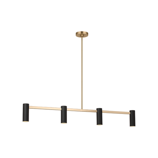 Generation Lighting Zentro Four-Light Linear Chandelier Satin Brass Bulb[s] Not Included (GLC2074SB)