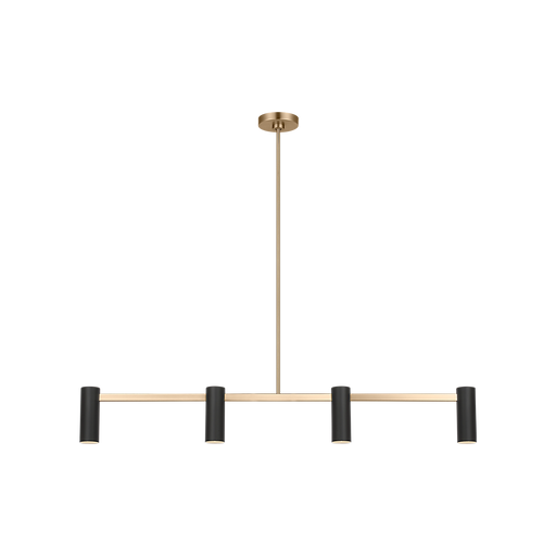 Generation Lighting Zentro Four-Light Linear Chandelier Satin Brass Bulb[s] Included (GLC2074SBE)
