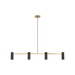 Generation Lighting Zentro Four-Light Linear Chandelier Satin Brass Bulb[s] Included (GLC2074SBE)