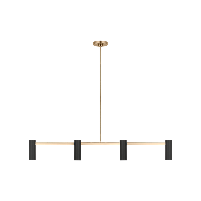 Generation Lighting Zentro Four-Light Linear Chandelier Satin Brass Bulb[s] Included (GLC2074SBE)